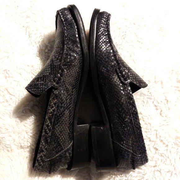 Echt Leder Vrai Cuir Snakeskin Womens Grey Made in Italy Loafers 40 - Picture 11 of 15